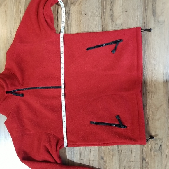 L.L. BEAN FACTORY STORE Red Half Zip Fleece Pullover Jacket - Zippered Pockets - Picture 9 of 11